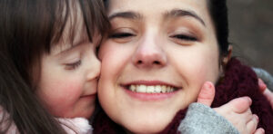 disabled child and mother